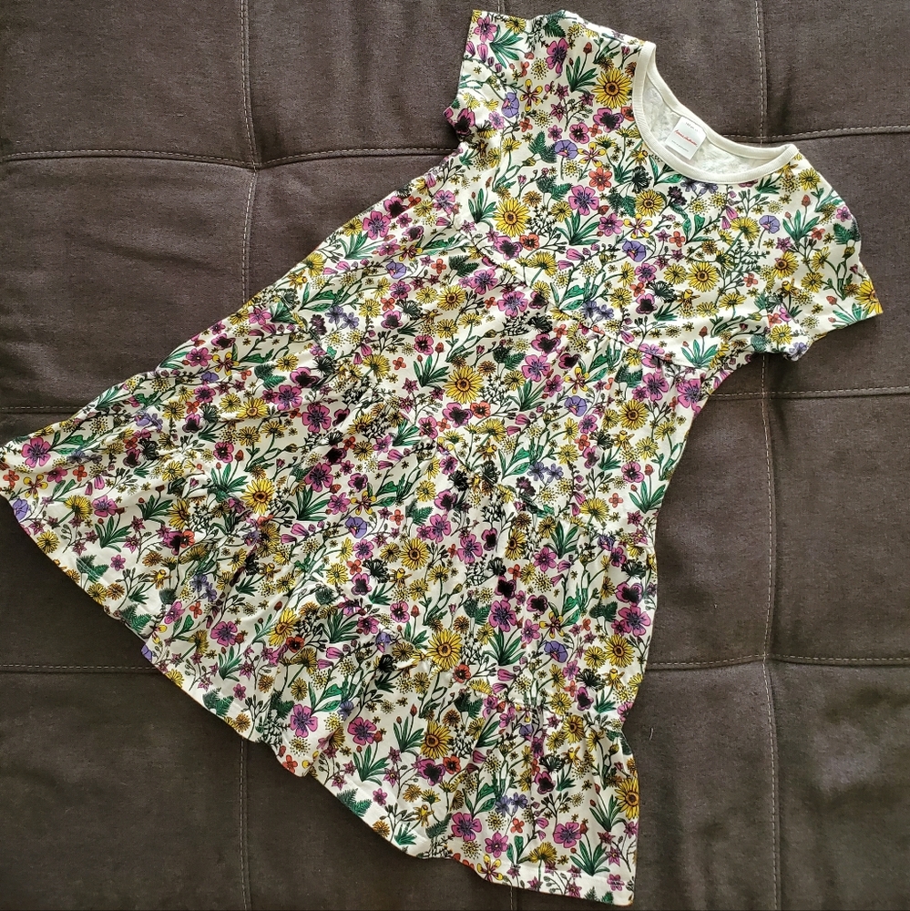 Hanna Andersson Short Sleeve Floral Twirl Dress size 140cm US 10